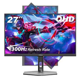 27 inch Gaming Monitor 300Hz, QHD 1440P, 0.8ms Frameless, Ultra Slim Computer Monitor, Height/Pivot/Swivel/Tilt Adjustable Vertical Monitor, Support FreeSync, VESA, DP*2, HDMI*2 27 inch Gaming Monitor 300Hz, QHD 1440P, 0.8ms Frameless, Ultra Slim Computer Monitor, Height/Pivot/Swivel/Tilt Adjustable Vertical Monitor, Support FreeSync, VESA, DP*2, HDMI*2