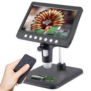 7 Inch 1080P Digital Microscope,1200X Magnification,8 LED Lights,32GB TF Card Included, Rechargeable Battery, Handheld USB Microscope Camera for PCB Repair,Soldering, Coin,Stamp,Jewelry Inspection 7 Inch 1080P Digital Microscope,1200X Magnification,8 LED Lights,32GB TF Card Included, Rechargeable Battery, Handheld USB Microscope Camera for PCB Repair,Soldering, Coin,Stamp,Jewelry Inspection