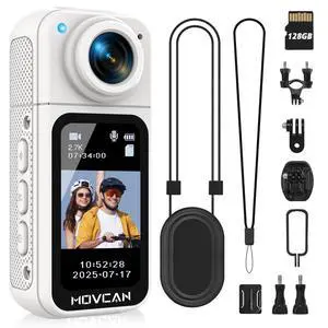 S70 Body Camera with Audio and Video Recording, HD 1520P Body Cam with 180° Rotating Lens, Thumb Size Hands Free Recording Body Worn Camera, Portable Camcorder for Work (128GB, White) S70 Body Camera with Audio and Video Recording, HD 1520P Body Cam with 180° Rotating Lens, Thumb Size Hands Free Recording Body Worn Camera, Portable Camcorder for Work (128GB, White)