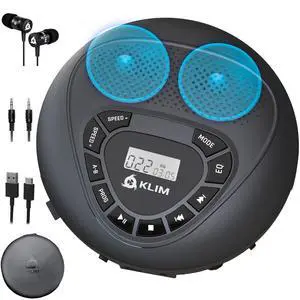 Speaker - Bluetooth CD Player with Speakers - New Version - Discman - Rechargeable Battery - Portable CD Player with Headphones - SD Card - AUX - Ideal for Car, Home Speaker - Bluetooth CD Player with Speakers - New Version - Discman - Rechargeable Battery - Portable CD Player with Headphones - SD Card - AUX - Ideal for Car, Home