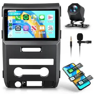 4G+128G Car Radio for Ford F150 2009 2010 2011 2012 with Wireless CarPlay Android Auto, 9 Inch Touchscreen Android Car Stereo with GPS Navi WiFi Mirror Link SWC Bluetooth AM/FM/RDS EQ Backup Camera 4G+128G Car Radio for Ford F150 2009 2010 2011 2012 with Wireless CarPlay Android Auto, 9 Inch Touchscreen Android Car Stereo with GPS Navi WiFi Mirror Link SWC Bluetooth AM/FM/RDS EQ Backup Camera