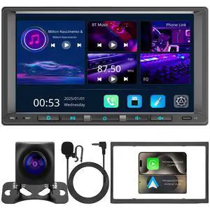Linux System 7" Double Din Car Stereo Wireless Apple Carplay Radio Screen for Car Audio Receivers, Bluetooth 5.3 Car Play Android Auto Touchscreen, Backup Camera, SWC, FM/AM Linux System 7" Double Din Car Stereo Wireless Apple Carplay Radio Screen for Car Audio Receivers, Bluetooth 5.3 Car Play Android Auto Touchscreen, Backup Camera, SWC, FM/AM