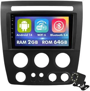 9 Inch IPS Touchscreen Android 14 Car Stereo for Hummer H3 2005-2010 with Wireless CarPlay & Android Auto 2+64GB Car Radio, Support WiFi 6, Bluetooth,5.4, Backup Camera, SWC 9 Inch IPS Touchscreen Android 14 Car Stereo for Hummer H3 2005-2010 with Wireless CarPlay & Android Auto 2+64GB Car Radio, Support WiFi 6, Bluetooth,5.4, Backup Camera, SWC