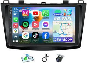 Car Stereo Radio for Mazda 3 2010 2011 2012 2013: 9 Inch 1280x800 Touchscreen Wireless CarPlay Android Auto - Fit for Bose System Online Upgrade OTA GPS 5G WiFi Bluetooth 5.0 Car Stereo Radio for Mazda 3 2010 2011 2012 2013: 9 Inch 1280x800 Touchscreen Wireless CarPlay Android Auto - Fit for Bose System Online Upgrade OTA GPS 5G WiFi Bluetooth 5.0
