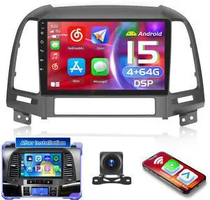 4+64G 9'' Android 15 Car Stereo for Hyundai Santa Fe 2006-2012 | IPS Touchscreen Wireless Carplay Android Auto 1080P 5G WiFi Bluetooth FM RDS SWC Mirror Link Backup Cam 4+64G 9'' Android 15 Car Stereo for Hyundai Santa Fe 2006-2012 | IPS Touchscreen Wireless Carplay Android Auto 1080P 5G WiFi Bluetooth FM RDS SWC Mirror Link Backup Cam