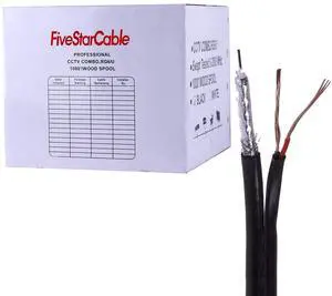 Cable RG6 1000 ft. Siamese Combo Coaxial RG6/U and 18 AWG 2 Conductors CCTV Cable - Combo RG6/U + 18/2 Power Cable RG6 1000 ft. Siamese Combo Coaxial RG6/U and 18 AWG 2 Conductors CCTV Cable - Combo RG6/U + 18/2 Power