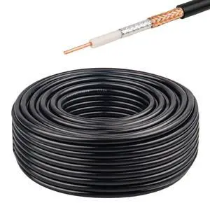 RG8X Coaxial Cable 100FT 50 Ohm - Solid Copper Core, PVC Jacket, Low Loss, Ideal for Antenna, CB Radio, and Ham Radio Applications RG8X Coaxial Cable 100FT 50 Ohm - Solid Copper Core, PVC Jacket, Low Loss, Ideal for Antenna, CB Radio, and Ham Radio Applications