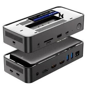 Laptop Docking Station 3 Monitors(Max Resolution: Single 8K or Triple 4K), 12-1 USB C Hub with 10Gbps M.2 PCIe/SATA SSD Enclosure, 2*HDMI + DP, 100W PD, for MacBook Pro/Air Mac mini M1M4 Laptop Docking Station 3 Monitors(Max Resolution: Single 8K or Triple 4K), 12-1 USB C Hub with 10Gbps M.2 PCIe/SATA SSD Enclosure, 2*HDMI + DP, 100W PD, for MacBook Pro/Air Mac mini M1M4