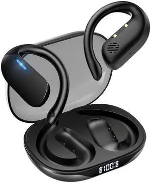 Open Ear Earbuds, Spatial Audio Wireless Earbuds with Smart Digital Display | Bluetooth Headphones 5.4, 36H Playtime, IP7 Waterproof, Touch Control Operate Fit Cycling, Running, Workout, Travel, Gamin Open Ear Earbuds, Spatial Audio Wireless Earbuds with Smart Digital Display | Bluetooth Headphones 5.4, 36H Playtime, IP7 Waterproof, Touch Control Operate Fit Cycling, Running, Workout, Travel, Gamin
