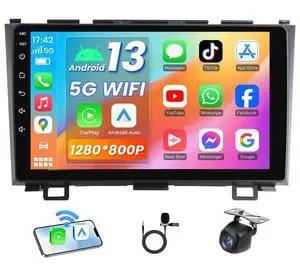 4G+64GB Car Stereo Radio for Honda CRV 2007-2011, 5G WiFi Wireless Carplay Android Auto 9 Inch 1280 * 800P Touchscreen GPS Navigation with Bluetooth 1080P Backup Camera SWC FM Radio 4G+64GB Car Stereo Radio for Honda CRV 2007-2011, 5G WiFi Wireless Carplay Android Auto 9 Inch 1280 * 800P Touchscreen GPS Navigation with Bluetooth 1080P Backup Camera SWC FM Radio