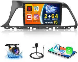 64G 9'' Android 15 Car Stereo for Hyundai Sonata 2015-2017 | IPS Touchscreen Wireless Carplay Android Auto Mirror Link 5G WiFi GPS Bluetooth SWC FM EQ Backup Cam Mic 64G 9'' Android 15 Car Stereo for Hyundai Sonata 2015-2017 | IPS Touchscreen Wireless Carplay Android Auto Mirror Link 5G WiFi GPS Bluetooth SWC FM EQ Backup Cam Mic