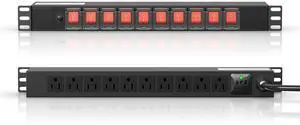 10 Outlet Rack Mount Power Strips with Individual Switch,1U Rack Mount PDU Power Strip for Network Server Racks - Surge Protection - 110V/15A - 6ft Power Cord 10 Outlet Rack Mount Power Strips with Individual Switch,1U Rack Mount PDU Power Strip for Network Server Racks - Surge Protection - 110V/15A - 6ft Power Cord