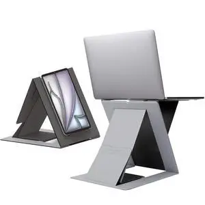 Folding Laptop Stand Lap Desk, Portable & Mini Computer Stand Laptop Desk for Travel and Home Office, Ergonomic Design with Adjustable Viewing Angles, Lightweight Computer Cooling Riser, Gray Folding Laptop Stand Lap Desk, Portable & Mini Computer Stand Laptop Desk for Travel and Home Office, Ergonomic Design with Adjustable Viewing Angles, Lightweight Computer Cooling Riser, Gray