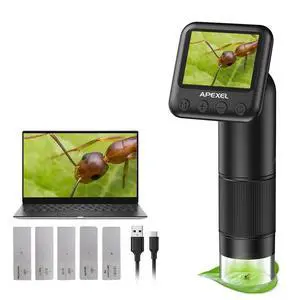 800X Handheld Digital Microscope with 2 LCD Screen, Pocket Portable Microscope for Kids with Adjustable LED Lights, Coins Microscopes Magnifier Camera, USB to PC (SD Card Not Included) 800X Handheld Digital Microscope with 2 LCD Screen, Pocket Portable Microscope for Kids with Adjustable LED Lights, Coins Microscopes Magnifier Camera, USB to PC (SD Card Not Included)