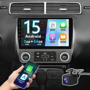 Car Radio Stereo for Chevy Camaro 2010-2015 CarPlay Android Auto | 9" Android 15 Stereo Support WiFi Bluetooth GPS BT DSP SWC Wireless CarPlay Android Auto Reverse with HD Camera 2GB+64GB Car Radio Stereo for Chevy Camaro 2010-2015 CarPlay Android Auto | 9" Android 15 Stereo Support WiFi Bluetooth GPS BT DSP SWC Wireless CarPlay Android Auto Reverse with HD Camera 2GB+64GB