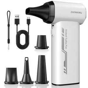 Electric Air Duster 150000 RPM Rechargeable Mini Blower with 4 Nozzles | 2H Fast Charge, Canned Air Alternative, 6000mAh Battery, 120min Runtime, 3 Speeds, PC Cleaning Kit, 0.63lb Handheld Blower Electric Air Duster 150000 RPM Rechargeable Mini Blower with 4 Nozzles | 2H Fast Charge, Canned Air Alternative, 6000mAh Battery, 120min Runtime, 3 Speeds, PC Cleaning Kit, 0.63lb Handheld Blower