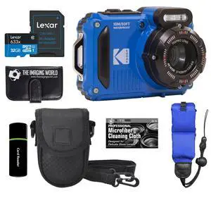 Kodak PIXPRO WPZ2 Rugged Waterproof Shockproof Dustproof WiFi Digital Camera 16MP 4X Optical Zoom 1080P Full HD Video Vlogging Camera 2.7" LCD (Blue) + 32GB Card + Case + Floating Strap + Bundle Kodak PIXPRO WPZ2 Rugged Waterproof Shockproof Dustproof WiFi Digital Camera 16MP 4X Optical Zoom 1080P Full HD Video Vlogging Camera 2.7" LCD (Blue) + 32GB Card + Case + Floating Strap + Bundle