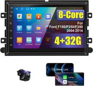 4+32G 8 Core Car Radio Stereo for Ford F150 2004-2008, F250 F350 2006-2014 | Wireless CarPlay & Android Auto | 7 inch Ultra HD Touchscreen | 1080P Backup Camera Bluetooth AM/FM/RDS SWC Wi-Fi GPS 4+32G 8 Core Car Radio Stereo for Ford F150 2004-2008, F250 F350 2006-2014 | Wireless CarPlay & Android Auto | 7 inch Ultra HD Touchscreen | 1080P Backup Camera Bluetooth AM/FM/RDS SWC Wi-Fi GPS