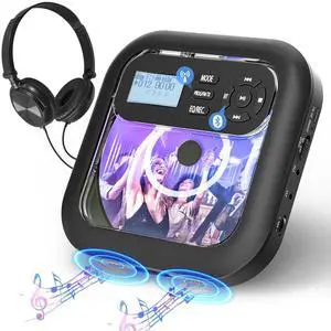 Bluetooth CD Player Portable with FM Transmitter and Dual Speakers | Rechargeable, Anti-Skip with Headphones and AUX Use for Car, Travel, Home Bluetooth CD Player Portable with FM Transmitter and Dual Speakers | Rechargeable, Anti-Skip with Headphones and AUX Use for Car, Travel, Home
