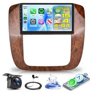 4Core 4+64G Radio for Chevy Silverado GMC Yukon Tahoe Suburban 2007-2013 Stereo Upgrade with DSP Wireless Carplay/Android Auto,9" IPS Touchscreen Radio BT FM/RDS SWC Backup Cam(Not Support JBL/Bose) 4Core 4+64G Radio for Chevy Silverado GMC Yukon Tahoe Suburban 2007-2013 Stereo Upgrade with DSP Wireless Carplay/Android Auto,9" IPS Touchscreen Radio BT FM/RDS SWC Backup Cam(Not Support JBL/Bose)