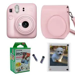 Instax Mini 12 Instant Camera + Pro Design Protective Case & Magnetic Lucite Frames, 20 Sheets (Blossom Pink) Instax Mini 12 Instant Camera + Pro Design Protective Case & Magnetic Lucite Frames, 20 Sheets (Blossom Pink)