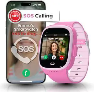 Smart Watch for Kids with GPS Tracker, Audio & Video Calling, SOS Alerts, HD Camera, Fitness Tracker, Parental Controls, Kids Smart Watch for Boys & Girls, Subscription Required (Pink) Smart Watch for Kids with GPS Tracker, Audio & Video Calling, SOS Alerts, HD Camera, Fitness Tracker, Parental Controls, Kids Smart Watch for Boys & Girls, Subscription Required (Pink)