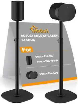 Speaker Stands Pair for Sonos Era 100, Era 100 SL & Era 300, Adjustable 22"42" Floor Stands with Cable Management Heavy Duty Metal Construction Non-Slip Base for Living Room Bedroom Office Speaker Stands Pair for Sonos Era 100, Era 100 SL & Era 300, Adjustable 22"42" Floor Stands with Cable Management Heavy Duty Metal Construction Non-Slip Base for Living Room Bedroom Office