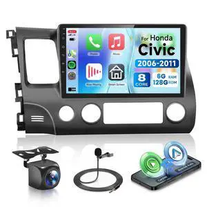 6G+128G 8Core Android 13.0 Car Stereo for Honda Civic 2006-2011 with Wireless Carplay/Android Auto, 10.1 inch 1280 * 720 Touchscreen Radio, WiFi 4G/GPS/AM/FM/DSP Audio/SWC/HD Rear Camera 6G+128G 8Core Android 13.0 Car Stereo for Honda Civic 2006-2011 with Wireless Carplay/Android Auto, 10.1 inch 1280 * 720 Touchscreen Radio, WiFi 4G/GPS/AM/FM/DSP Audio/SWC/HD Rear Camera