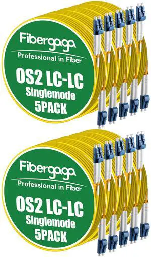 10Pack-5M(16ft) OS2 LC to LC Fiber Patch Cable Duplex Singlemode 9/125µm 2.0mm Cable Diameter Fiber Optic Cable LC to LC, OS1/OS2 Compatible 10Pack-5M(16ft) OS2 LC to LC Fiber Patch Cable Duplex Singlemode 9/125µm 2.0mm Cable Diameter Fiber Optic Cable LC to LC, OS1/OS2 Compatible