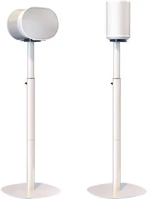 Speaker Stands for Sonos Era 100 SL, Era 100 & Era 300-29.1''39'' Height Adjustable Floor Stands, Dual-Mount Base Design, Concealed Cable Management, 11 lbs Max Load, Pack of 2, White Speaker Stands for Sonos Era 100 SL, Era 100 & Era 300-29.1''39'' Height Adjustable Floor Stands, Dual-Mount Base Design, Concealed Cable Management, 11 lbs Max Load, Pack of 2, White