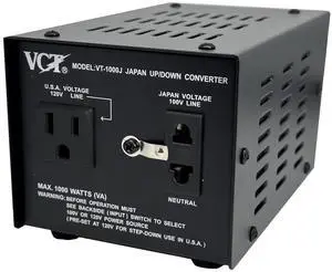 VT-1000J - Japanese Step Up/Down Voltage Transformer Converts Japan 100 Volts To 120Volts OR Vice Versa -1000 Watt,black VT-1000J - Japanese Step Up/Down Voltage Transformer Converts Japan 100 Volts To 120Volts OR Vice Versa -1000 Watt,black