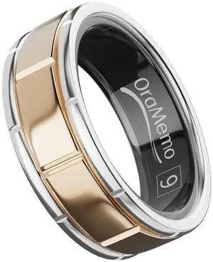 Smart Ring 1.0 for Men/Women, No Subscription Fee, 7-8 Days Battery Life, HRV/Stress Monitoring/Sleep Track/Fitness for iOS and Android, Matte Gold & Silver, Size 9 Smart Ring 1.0 for Men/Women, No Subscription Fee, 7-8 Days Battery Life, HRV/Stress Monitoring/Sleep Track/Fitness for iOS and Android, Matte Gold & Silver, Size 9
