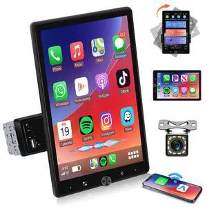 10.4" Single Din Touchscreen Car Stereo with Wireless Carplay& Android Auto, Adjustable Car Radio with Bluetooth, Mirror Link, FM Radio, Subwoofer, SWC, Backup Camera 10.4" Single Din Touchscreen Car Stereo with Wireless Carplay& Android Auto, Adjustable Car Radio with Bluetooth, Mirror Link, FM Radio, Subwoofer, SWC, Backup Camera