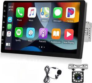 Single Din CarPlay & Android Auto Car Radio, 9-Inch Touch Screen Car Stereo with Bluetooth, Mirror Link, FM/AM Audio, GPS, USB,EQ,Backup Camera Input & SWC+MIC, Car Multimedia Player Single Din CarPlay & Android Auto Car Radio, 9-Inch Touch Screen Car Stereo with Bluetooth, Mirror Link, FM/AM Audio, GPS, USB,EQ,Backup Camera Input & SWC+MIC, Car Multimedia Player