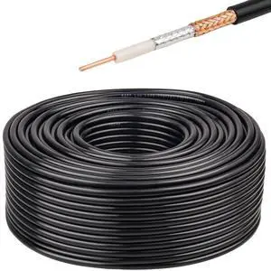 RG8X Coaxial Cable 200FT 50 Ohm - Solid Copper Core, PVC Jacket, Low Loss, Ideal for Antenna, CB Radio, and Ham Radio Applications RG8X Coaxial Cable 200FT 50 Ohm - Solid Copper Core, PVC Jacket, Low Loss, Ideal for Antenna, CB Radio, and Ham Radio Applications
