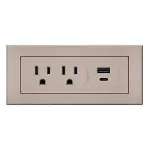 Legrand RDZCNI radiant Furniture Power Center with USB, Recessed Power Strip, 2 Outlets, Type A/C USB, 6 Foot Cord, Nickel Legrand RDZCNI radiant Furniture Power Center with USB, Recessed Power Strip, 2 Outlets, Type A/C USB, 6 Foot Cord, Nickel