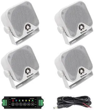 4 Inch Bluetooth Golf Cart Speakers 240W Waterproof Marine Speakers for Outdoor Boat ATV UTV RZR Camper Tractor Truck Jeep Courtyard Powersports,2 Pairs (White) 4 Inch Bluetooth Golf Cart Speakers 240W Waterproof Marine Speakers for Outdoor Boat ATV UTV RZR Camper Tractor Truck Jeep Courtyard Powersports,2 Pairs (White)