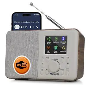 SR10 Bluetooth 5.3, Podcast Player, Portable FM Radio, Mains or AA Battery Powered, Color Display, 60 Presets, Dual Alarms, App Control Support-Walnut SR10 Bluetooth 5.3, Podcast Player, Portable FM Radio, Mains or AA Battery Powered, Color Display, 60 Presets, Dual Alarms, App Control Support-Walnut