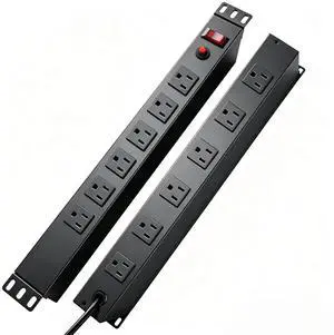 12-Outlet 1U Rack Mount PDU Power Strip 6 Front/6 Rear Outlets, 15A 125V, 10ft Cord with Right-Angle Plug for Server, Network & AV Racks 12-Outlet 1U Rack Mount PDU Power Strip 6 Front/6 Rear Outlets, 15A 125V, 10ft Cord with Right-Angle Plug for Server, Network & AV Racks