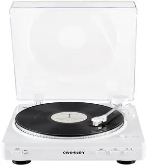 T400D-WH Fully Automatic Bluetooth 2-Speed Turntable Record Player with Built-in Preamp, White T400D-WH Fully Automatic Bluetooth 2-Speed Turntable Record Player with Built-in Preamp, White