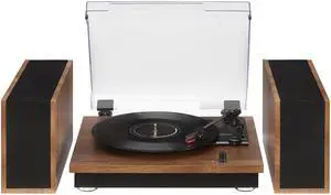 CR7502A-WA Riff 3-Speed Bluetooth Vinyl Record Player Turntable with Matching Stereo Speakers and 6 Modular Layouts, Walnut | Vinyl Record Player, Matching Stereo Speakers, 6 Modular Layouts CR7502A-WA Riff 3-Speed Bluetooth Vinyl Record Player Turntable with Matching Stereo Speakers and 6 Modular Layouts, Walnut | Vinyl Record Player, Matching Stereo Speakers, 6 Modular Layouts