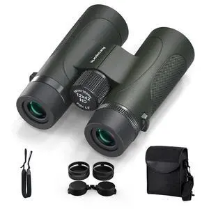 12x42 Binoculars for Adults High Powered - Nitrogen-Purged IPX7 Waterproof HD Binoculars for Bird Watching and Hunting with BAK4 Prism Long Range Binocular Green 12x42 Binoculars for Adults High Powered - Nitrogen-Purged IPX7 Waterproof HD Binoculars for Bird Watching and Hunting with BAK4 Prism Long Range Binocular Green