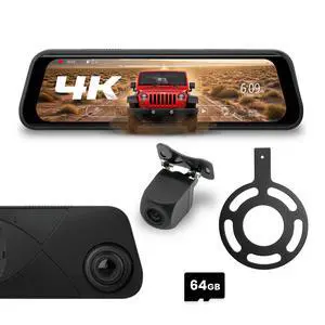 Jeep Wrangler JK (2007-18) 9.66 4K UHD Touchscreen Digital Rear View Mirror Monitor & 4K Front Dashcam, 2K Backup Cam, Anti-Glare Night Vision, Built-in DVR w/ 64GB SD Card, Impact Detection Jeep Wrangler JK (2007-18) 9.66 4K UHD Touchscreen Digital Rear View Mirror Monitor & 4K Front Dashcam, 2K Backup Cam, Anti-Glare Night Vision, Built-in DVR w/ 64GB SD Card, Impact Detection