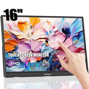 Portable Monitor Touchscreen 16 Inch FHD 1920x1200P HDMI USBC Travel Touch Screen Monitor IPS Display for PC Laptop Computer Ras Pi, 300cd/, Built-in Speakers Portable Monitor Touchscreen 16 Inch FHD 1920x1200P HDMI USBC Travel Touch Screen Monitor IPS Display for PC Laptop Computer Ras Pi, 300cd/, Built-in Speakers