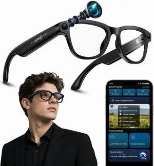 AI Smart Glasses with 8MP 4K Camera Glasses, 2026 1200P Video Recording Glasses for Women & Men, 139 Languages Real-Time Translation, Voice Assistant, Open-Ear Audio for Travel, Meetings & Vlogging AI Smart Glasses with 8MP 4K Camera Glasses, 2026 1200P Video Recording Glasses for Women & Men, 139 Languages Real-Time Translation, Voice Assistant, Open-Ear Audio for Travel, Meetings & Vlogging