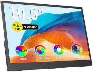 Small Portable Monitor 10.5" 500 Nits 2000:1 FHD 1280P IPS Screen, Ultra-Slim Mini Monitor w/Kickstand & Dual Speaker, USB C HDMI HDR Portable Gaming Monitor, Travel Monitors for Laptop PCs Small Portable Monitor 10.5" 500 Nits 2000:1 FHD 1280P IPS Screen, Ultra-Slim Mini Monitor w/Kickstand & Dual Speaker, USB C HDMI HDR Portable Gaming Monitor, Travel Monitors for Laptop PCs