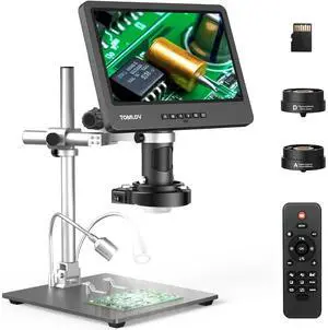 DM602 Pro 10.1" HDMI Digital Microscope 2000x, Pro Boom Arm Stand, LCD Soldering Microscope with 3 Lens, Adults Scope for Electronics Repair, Coin Magnifier Ring Light, PC Compatible, 16G DM602 Pro 10.1" HDMI Digital Microscope 2000x, Pro Boom Arm Stand, LCD Soldering Microscope with 3 Lens, Adults Scope for Electronics Repair, Coin Magnifier Ring Light, PC Compatible, 16G