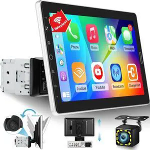 10.1 inch Single Din Touchscreen Radio 10 inch Car Stereo with Wireless Carplay Support AM FM Radio/YouTube Video/Bluetooth/Car Play/Android Auto + Backup Camera + Mic 10.1 inch Single Din Touchscreen Radio 10 inch Car Stereo with Wireless Carplay Support AM FM Radio/YouTube Video/Bluetooth/Car Play/Android Auto + Backup Camera + Mic