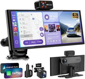 CarPlay Screen for Car Tablet Android Auto Smart Screen for Car, 4K Dash Cam Portable Car Play with 3 Channel Camera,10.26 Wireless Display with FM Radio Stereo Bluetooth 5.2, 32GB TF Card Black CarPlay Screen for Car Tablet Android Auto Smart Screen for Car, 4K Dash Cam Portable Car Play with 3 Channel Camera,10.26 Wireless Display with FM Radio Stereo Bluetooth 5.2, 32GB TF Card Black