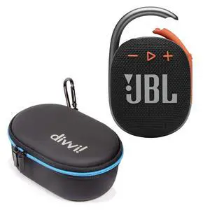 Clip 4 Portable Bluetooth Speaker (Black/Orange) + Bundle with divvi! Protective Hardshell Case (Black) Clip 4 Portable Bluetooth Speaker (Black/Orange) + Bundle with divvi! Protective Hardshell Case (Black)